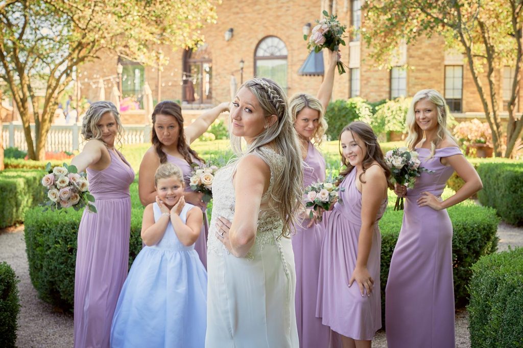 Bridal Party posing as models