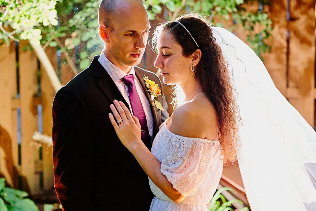 Bride and groom late evening portrait