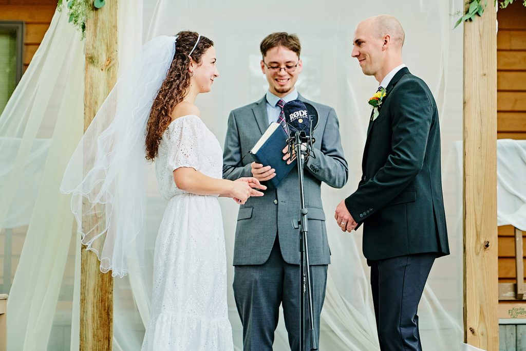 Backyard wedding ceremony in Sycamore