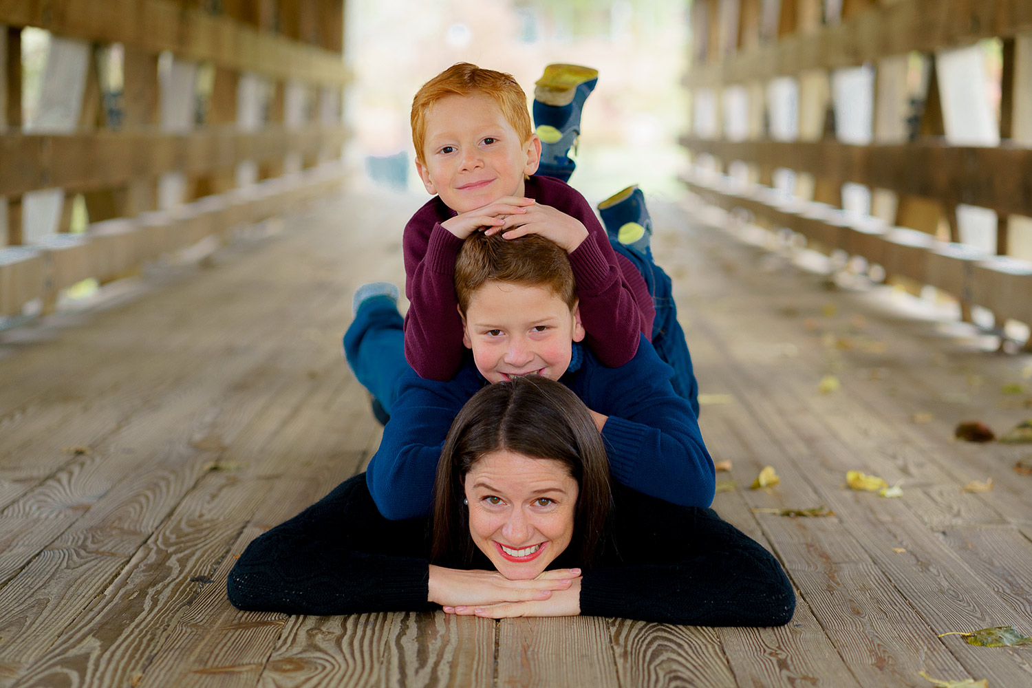 Family portrait at Naperville Riverwalk in 2018