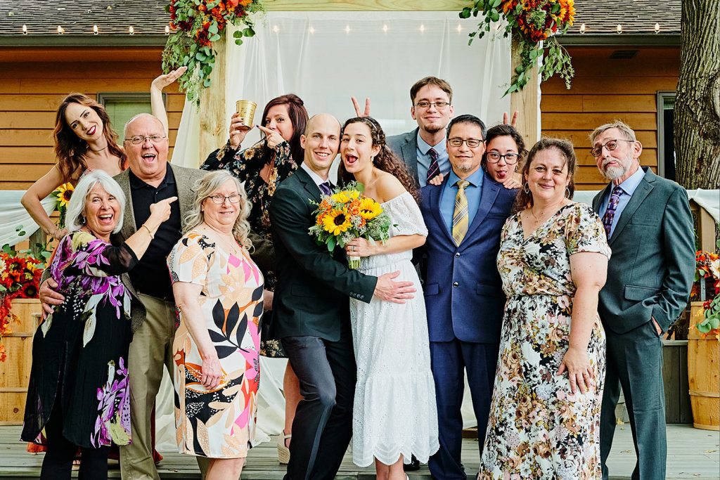 Family shenanigans during wedding portraits