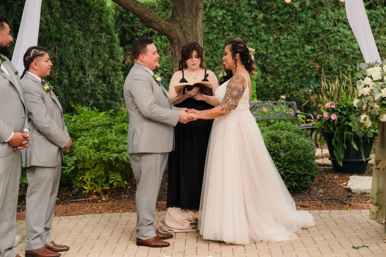 Wedding ceremony at Orland Chateau in Orland Park, IL