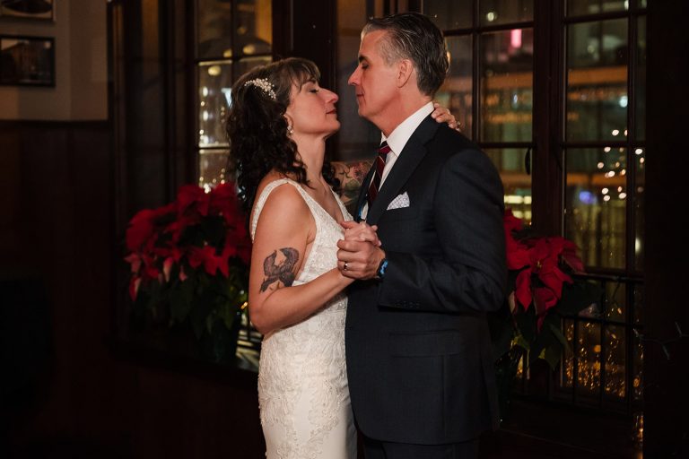 Bride and groom First Dance at Victory Tap in Chicago, IL