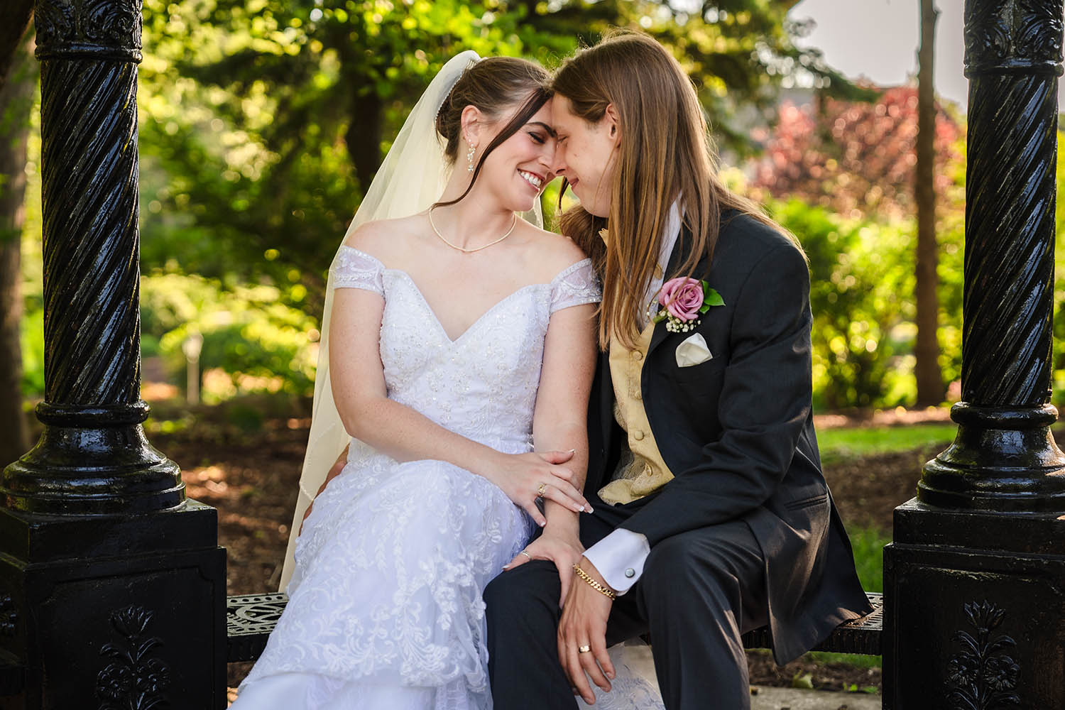 Bride and groom portrait at the Monte Bello Estate in Lemont, IL