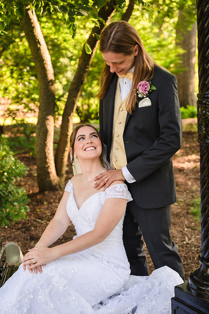 Bride and groom portrait at the Monte Bello Estate in Lemont, IL