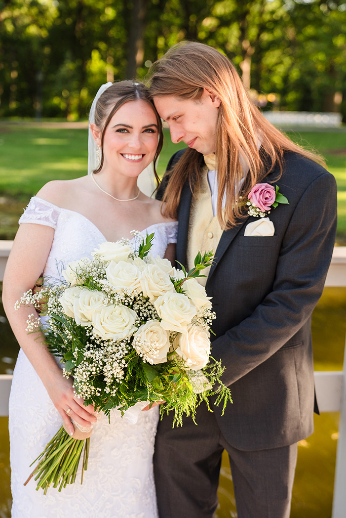 Bride and groom portrait at the Monte Bello Estate in Lemont, IL