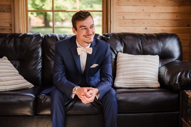 Groom portrait at Pavilion at Orchard Ridge Farms in Rockton, IL